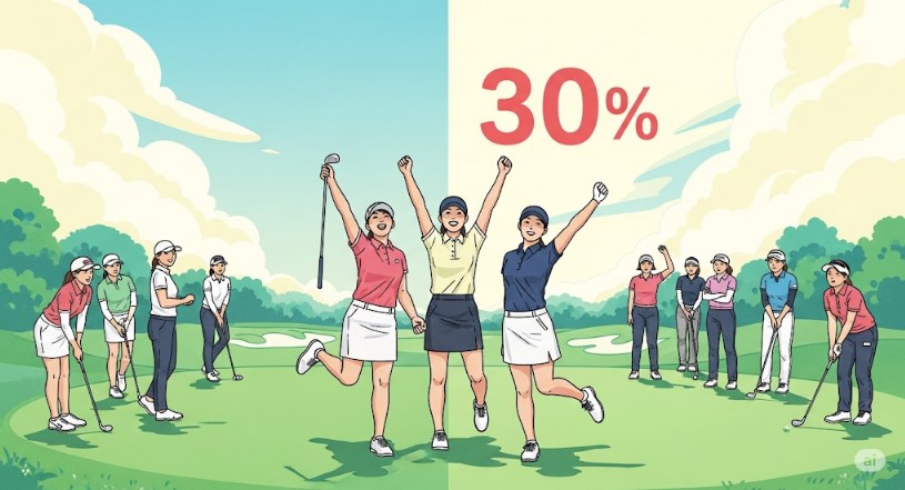 ゴルフで100切りできる女性の割合は?