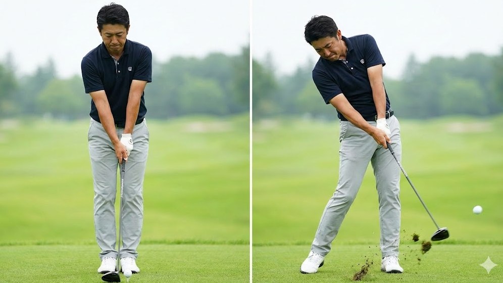 ドライバーのボールの位置を真ん中に置くのはNG？飛距離を伸ばすコツ