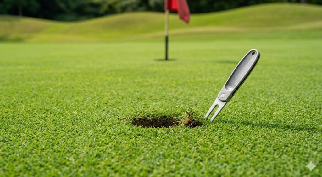 芝の根を切らずに再生を促す寄せの手順