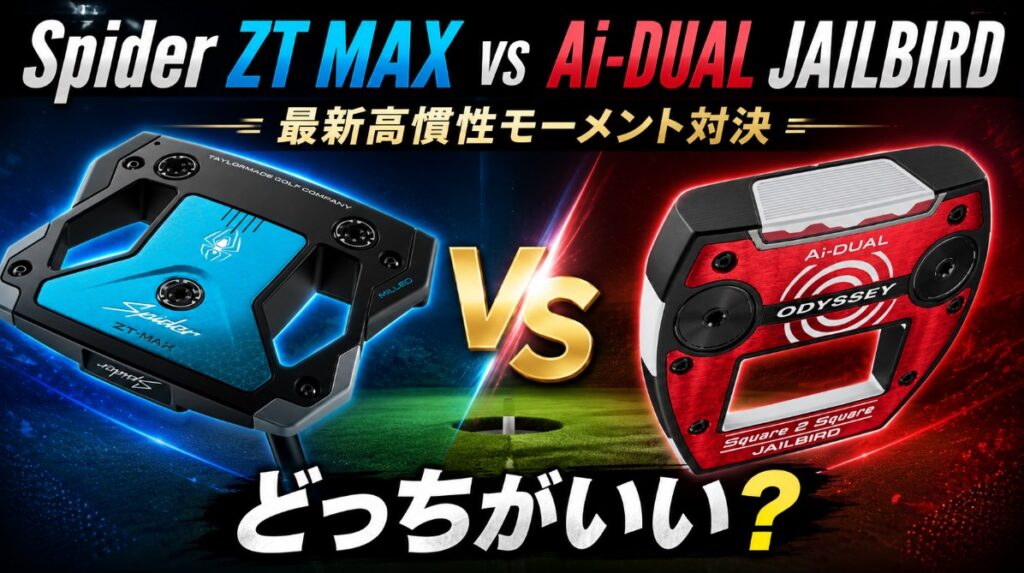 テーラーメイドSpider ZT MAXとオデッセイAi-DUAL JAILBIRDパターはどっちがいい？最新高慣性モーメント対決