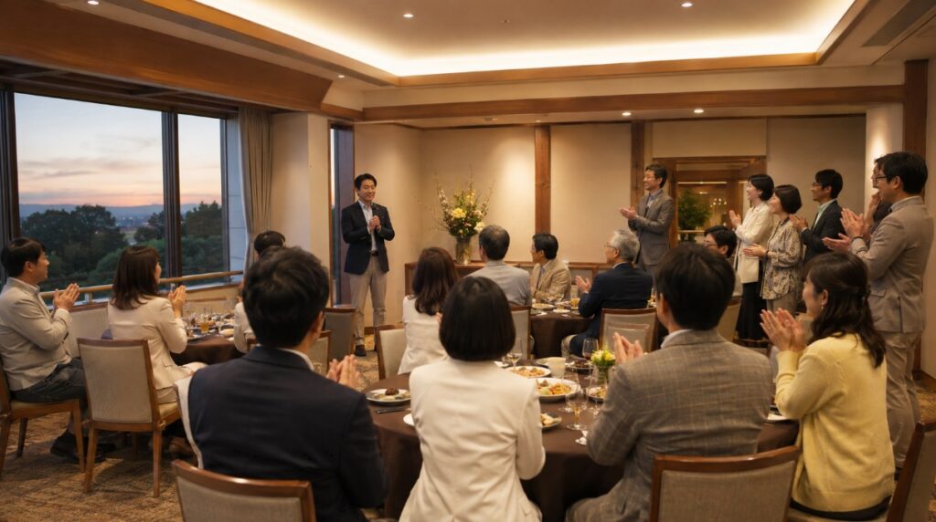 表彰式を始める司会の挨拶