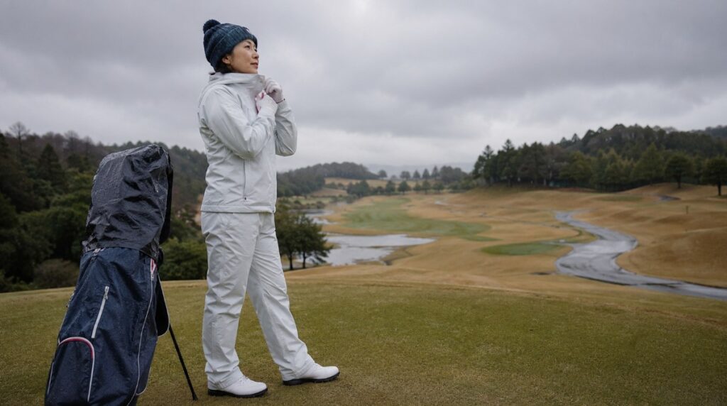 冬の雨ゴルフは防寒できる服装